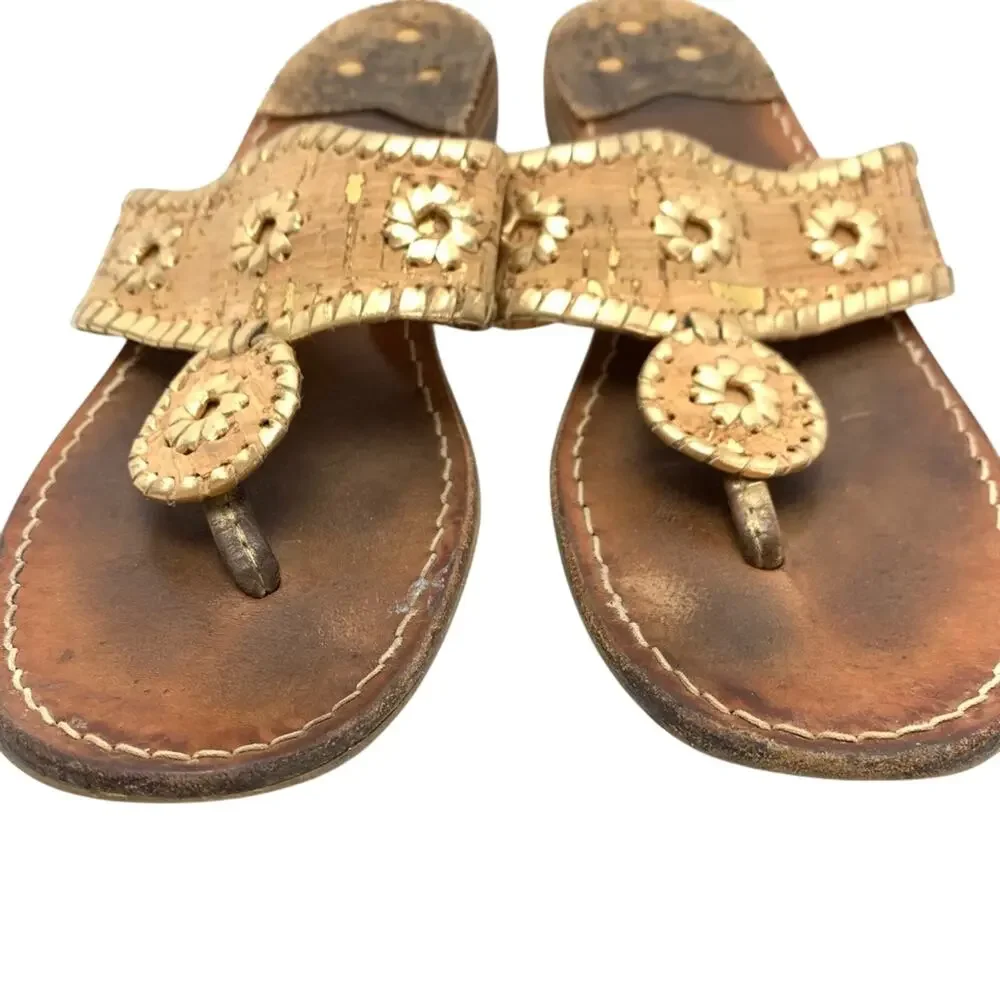 JACK ROGERS Cork HAMPTONS Flip Flops Sandals sz 8
